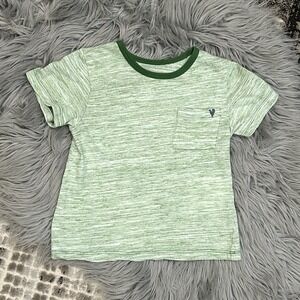 Pink Chicken Blue Rooster Boys Heathered‎ Green Pocket Tee Size 5T